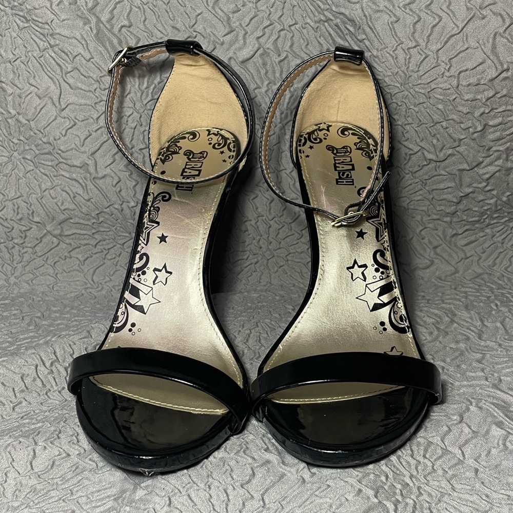 Brash Black Strappy High Heel